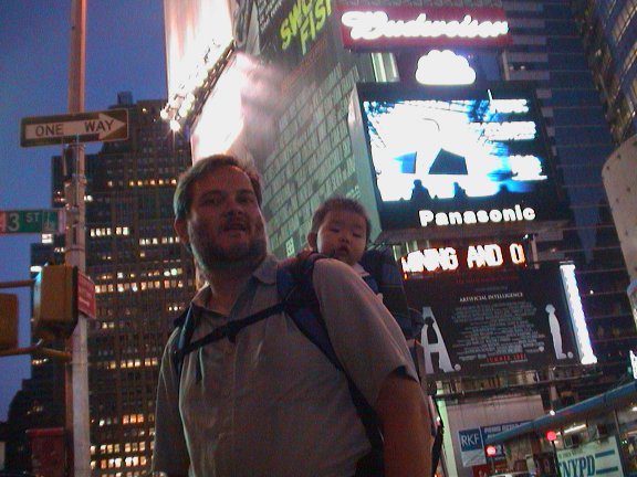 Elle and dad at Times Square.