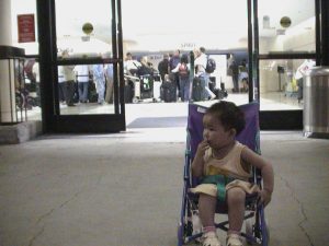 Transferring to the domestic airline at LAX.