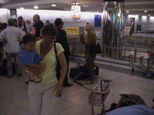 Sally welcomes us home at La Guardia Airport.